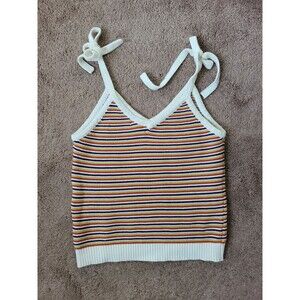 Crescent brand Knit Striped Tie Strap Tank Top Women's Size Small
